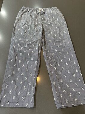 Psycho Bunny Pajama Pants Mens XL Gray Skulls Lounge All Over Print Drawstring